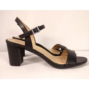 Naturalizer Bristol Black Block Heel Sandals Womens 9 Wide Comfort Cushioned Fit